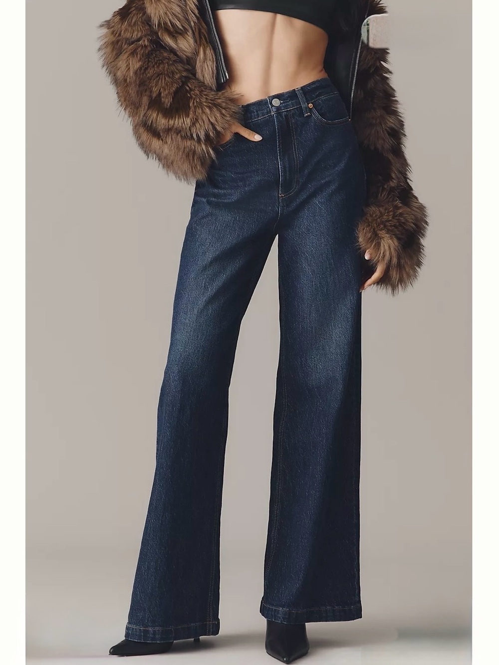 pistola Dark Indigo Wide-Leg Jeans